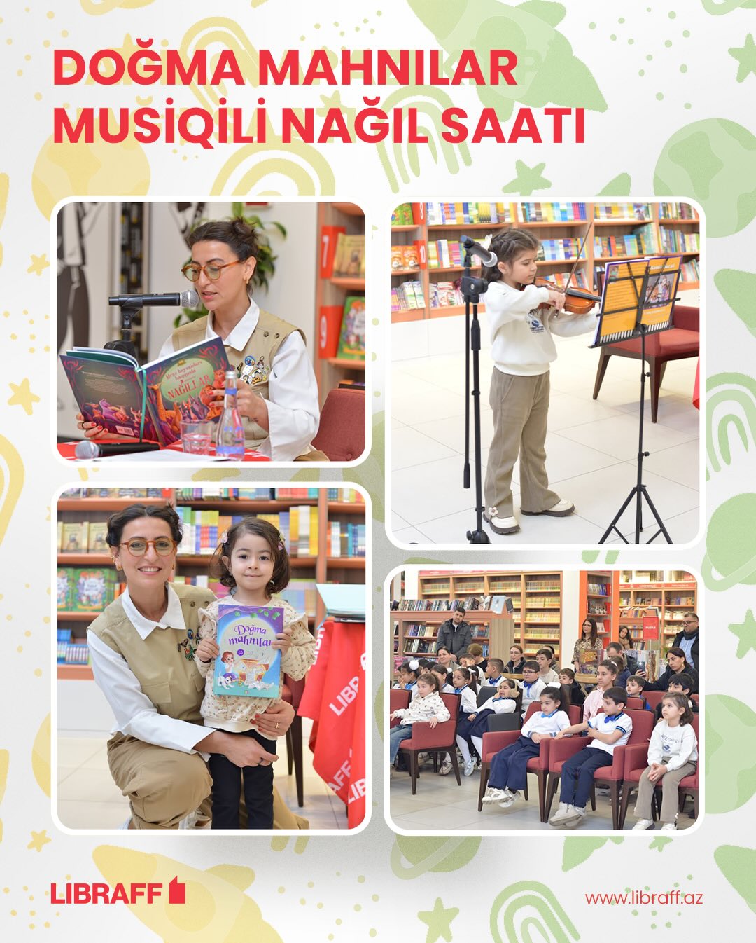 "Doğma mahnılar" kitabının müəllifi Aysel Zahidqızının tədimatında balacalar üçün musiqili nağıl saatı keçirilib